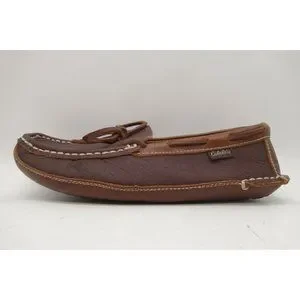 Cabelas Logo Brown Leather Moc Toe Slip On Deck Loafers Shoes Men\'s 8 M Cabela main image 4